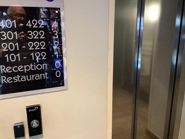 Lift doors and room numbers