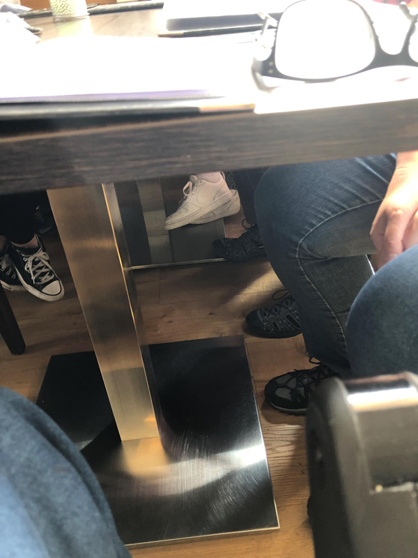 Easy to slide wheelchair under the table