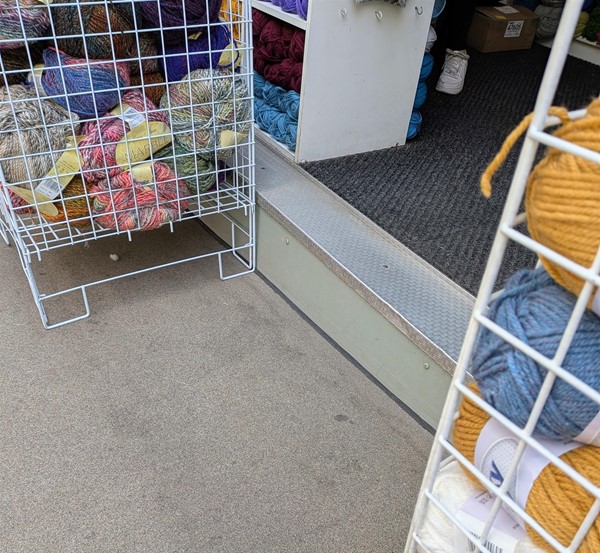 Image of large step into stall
