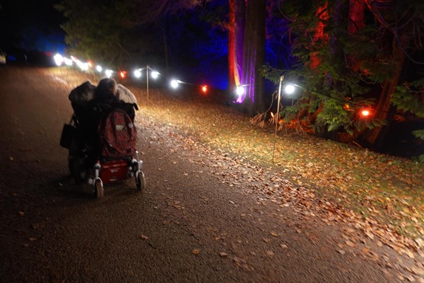 Image of me driving on the pathway during the walk.