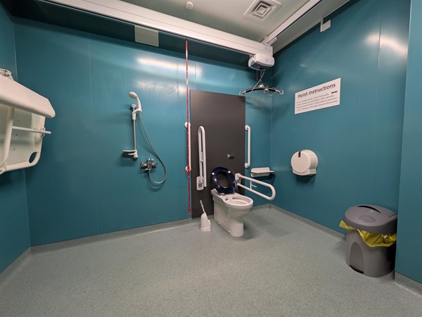 image of shower and toilet in the Changing Places bathroom