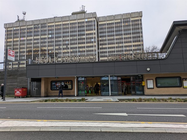 Image of entrance to railways station