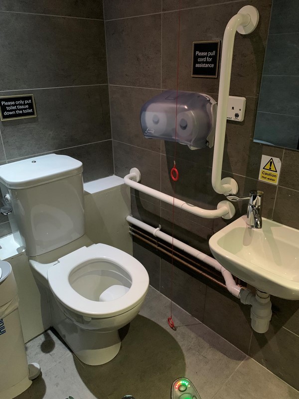 Interior accessible bathroom