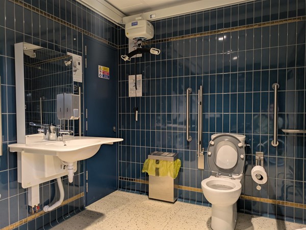 Image of toilet seat and adjustable sink in the Changing Places toilet