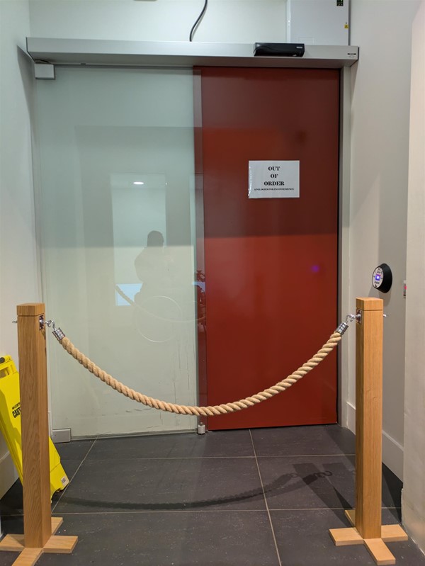Image of out of order accessible toilet