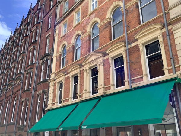Outside of restaurant building.