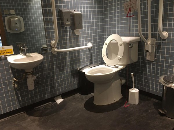 Image of the accessible toilet at Pizza Express.