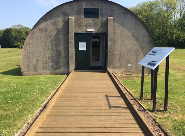 Photo of ramped access to one of the bunkers.