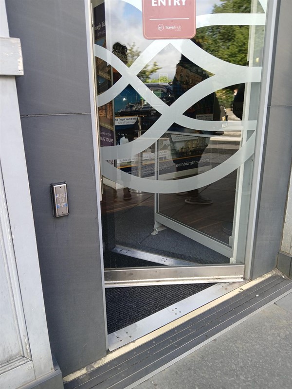 image of the door open button on the outside of the right door