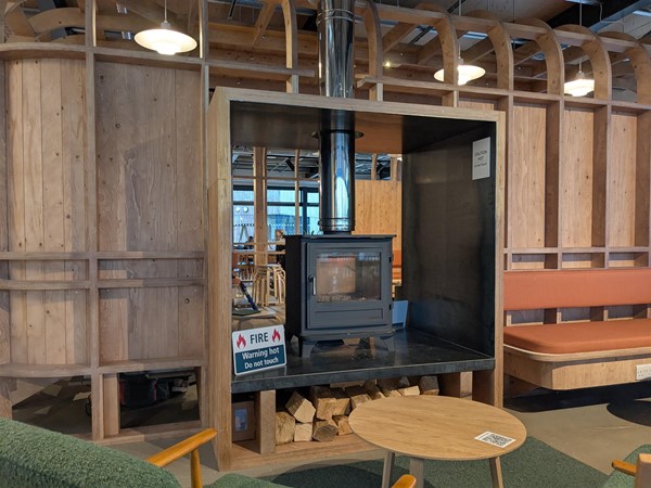Image of fire place in the cafeteria