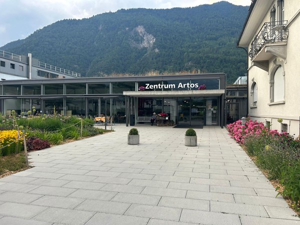 Zentrum Artos is a modern building connecting the hotel to the Care home building.