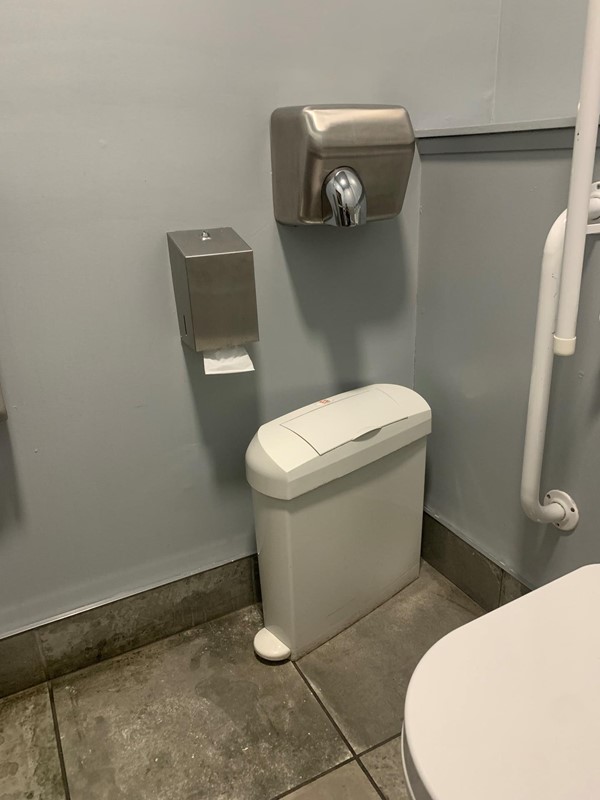 Side of accessible  toilet