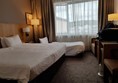 Accessible room at Radisson Blu Letterkenny with extra bed added by helpful staff to make it into a family room. Bit crowded but the armchair in the corner was usable with a bit of manoeuvring