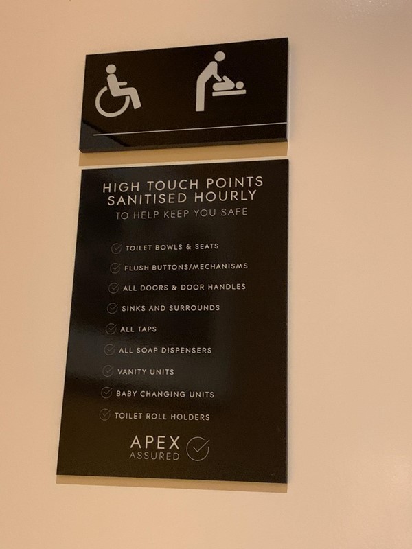 Outdoor sign on accessible toilet