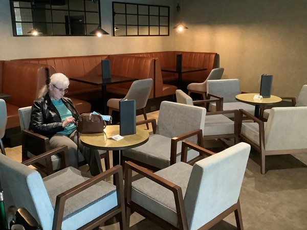 People setting in the hotel dining room