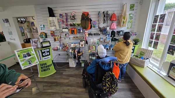 Accessories shop within reception area.