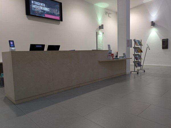 Image of reception desk with lowered section