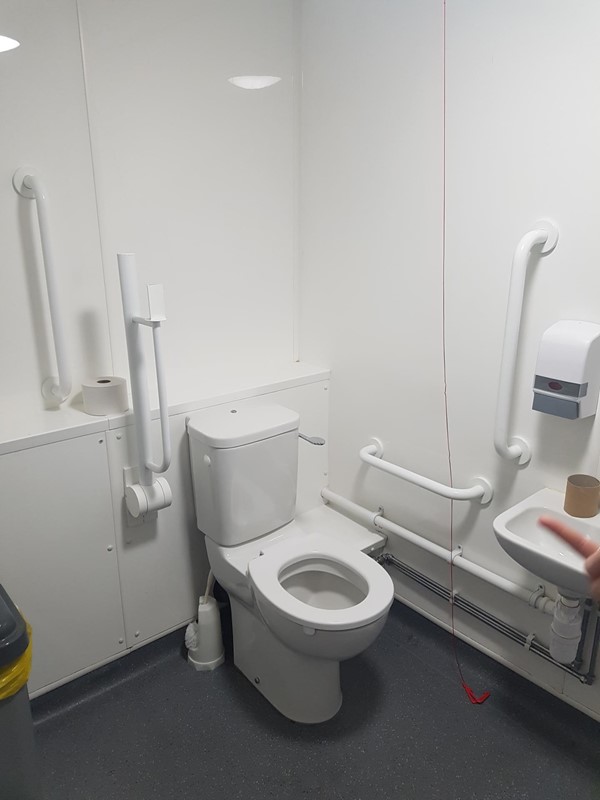 Toilets were large enough and clean.