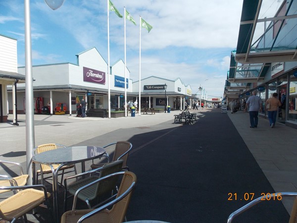 this is a view looking down one of the shopping areas