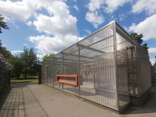 Bird aviary, view of enclosure