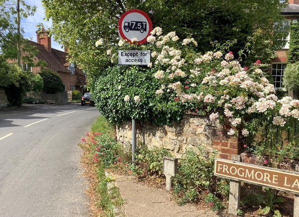 Picture of a lane and a traffic sign