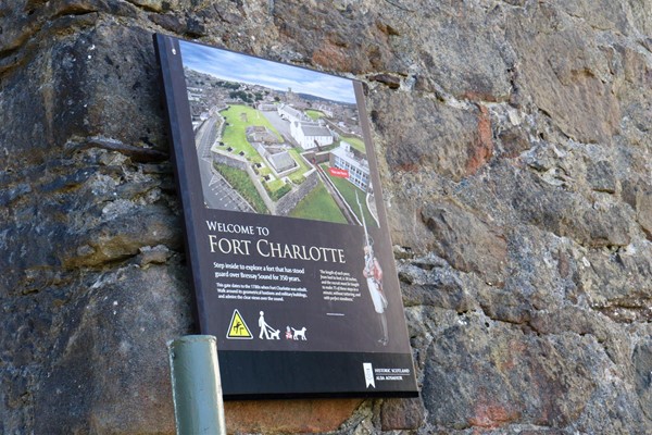 Welcome sign to Fort Charlotte.