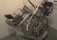 Stair climber wheelchair in accessible toilet