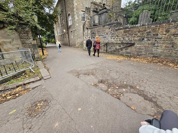 Image of people walking in the kirk yard