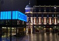 Photograph of the Crucible and Lyceum at night