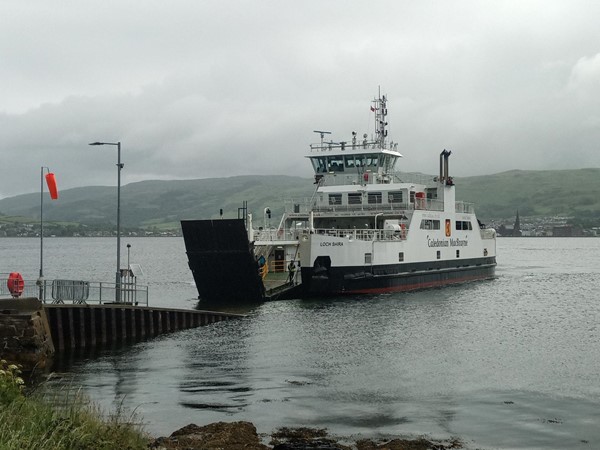 Ferry arriving at the slip.