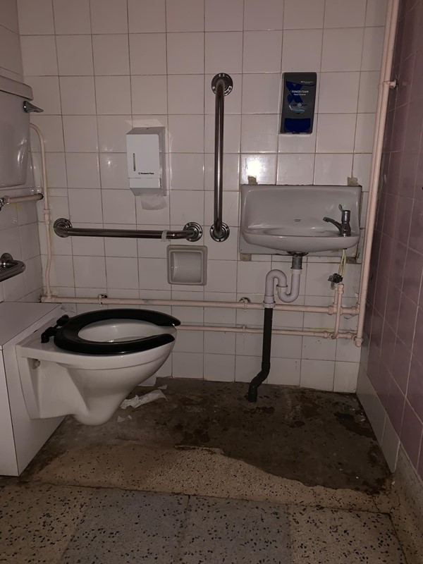 Inside accessible toilet.