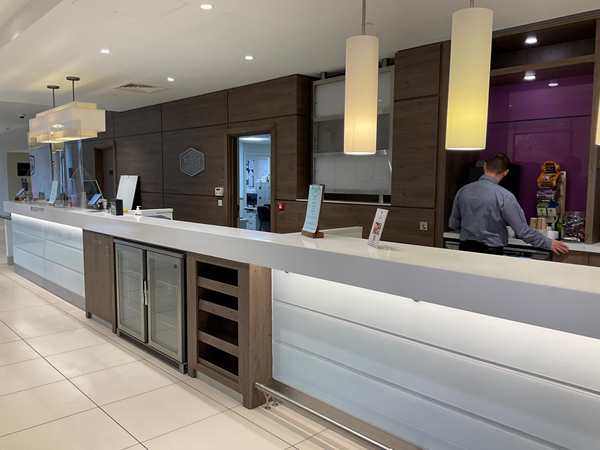 The reception desk