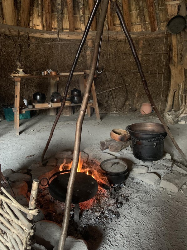 Image of an open fire and cooking pot