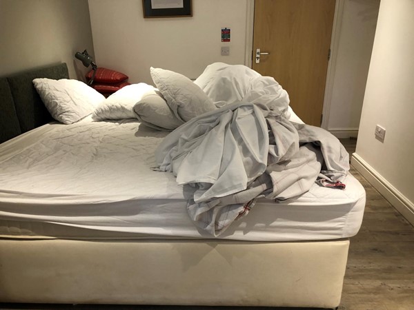 Unmade bed