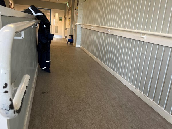 Image of the ramp leading down to the main play area.