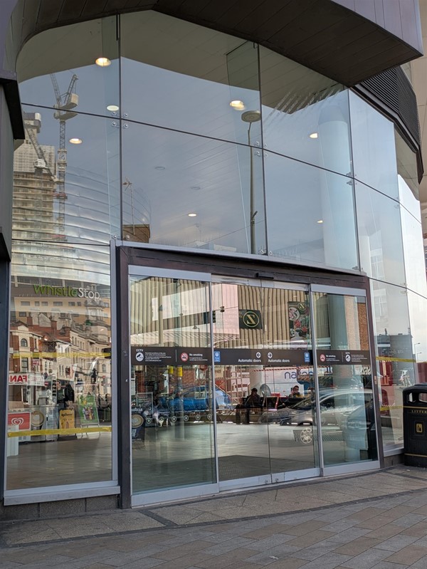 Image of entrance to bus station