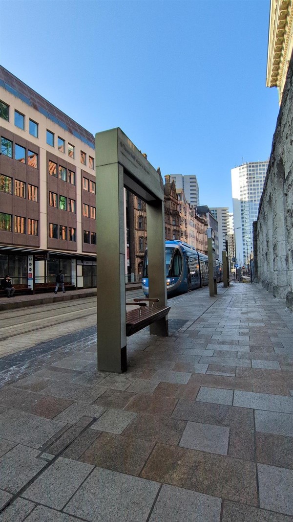 image of seating area at tram stop