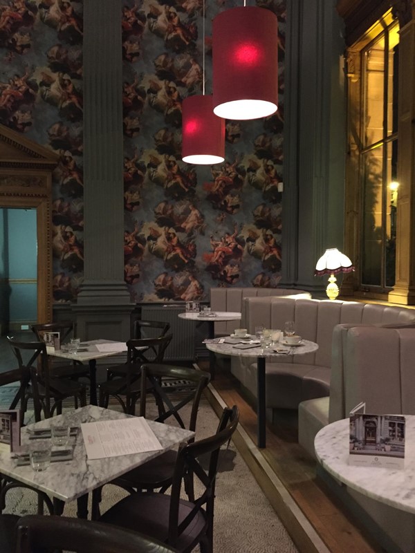 Interior of restaurant.