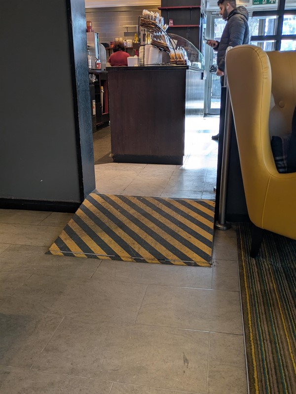 Image of a ramp leading to a food counter