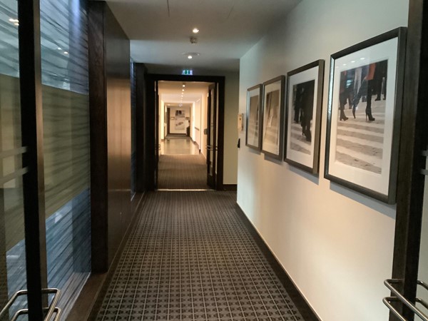 Corridor leading to Hotel Hills club