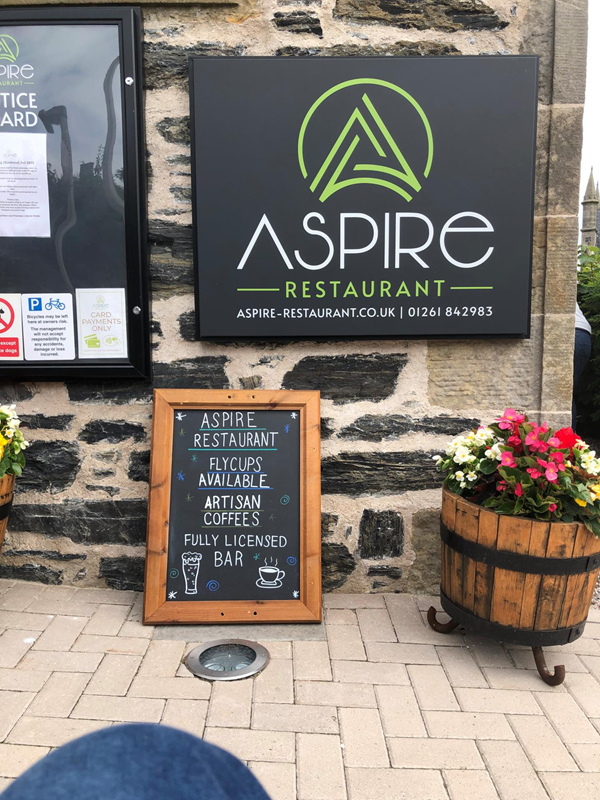 Aspire restaurant sign
