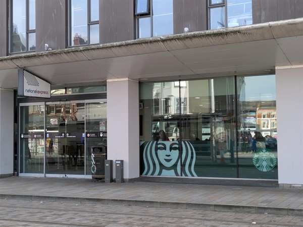 Image of High Street entrance and Starbucks
