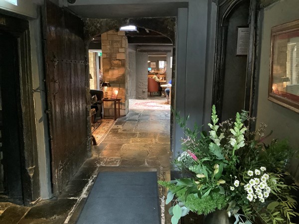 Corridor leading to a bar