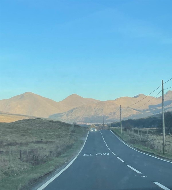 The beautiful view on the drive up the A82 to Tyndrum and The Real Food Cafe