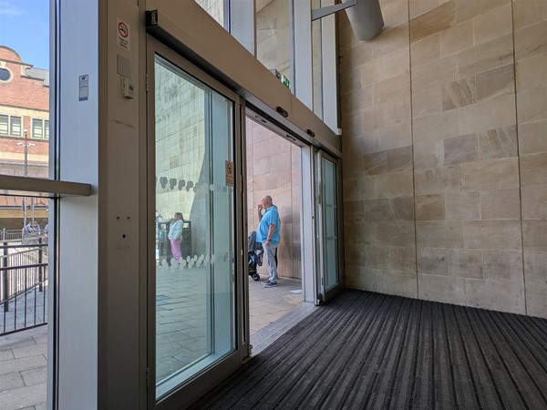 Image of automatic doors at the entrance