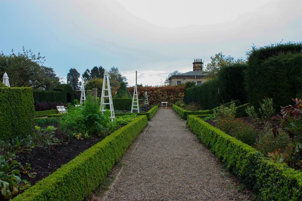 Loose gravel path through the walled gardens.