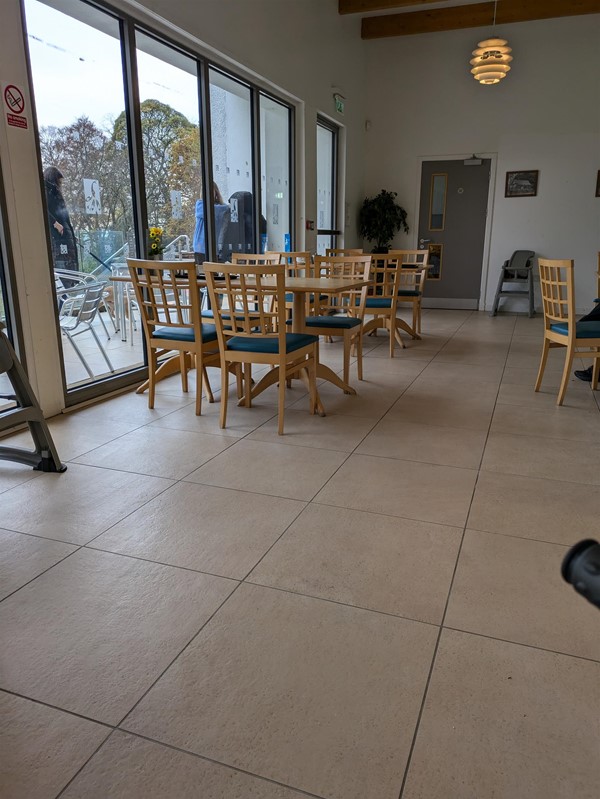 image of seating area in the Peacock Rooms Café
