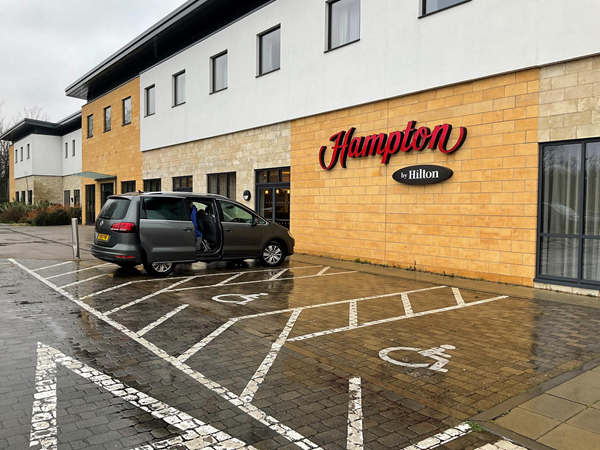 3 disabled bays stood next to main entrance