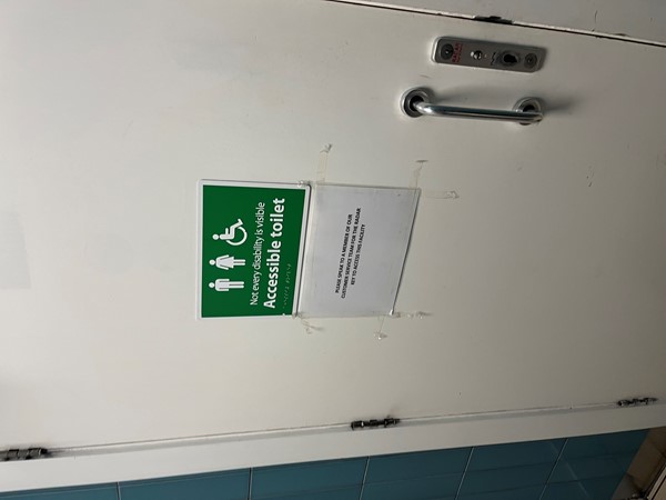 Image of a toilet door