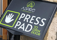 Press pad to open door